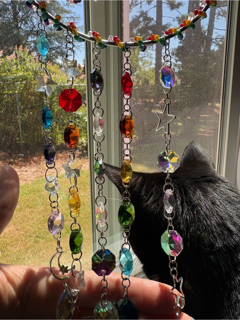 Rainbow Crescent Moon Hanging Sun-catcher - Picture 4 of 7